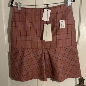 CalvinKlein205W39NYC Red Checkered Skirt